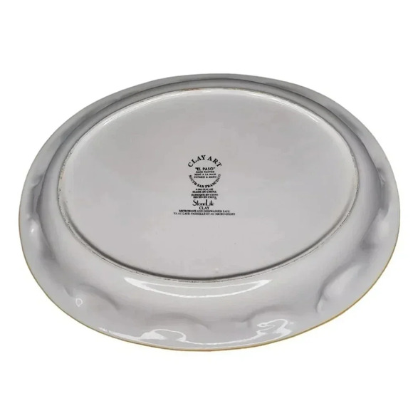 Clay Art Oval "El Paso" Serving Platter With Raised Peppers - Picture 2 of 5